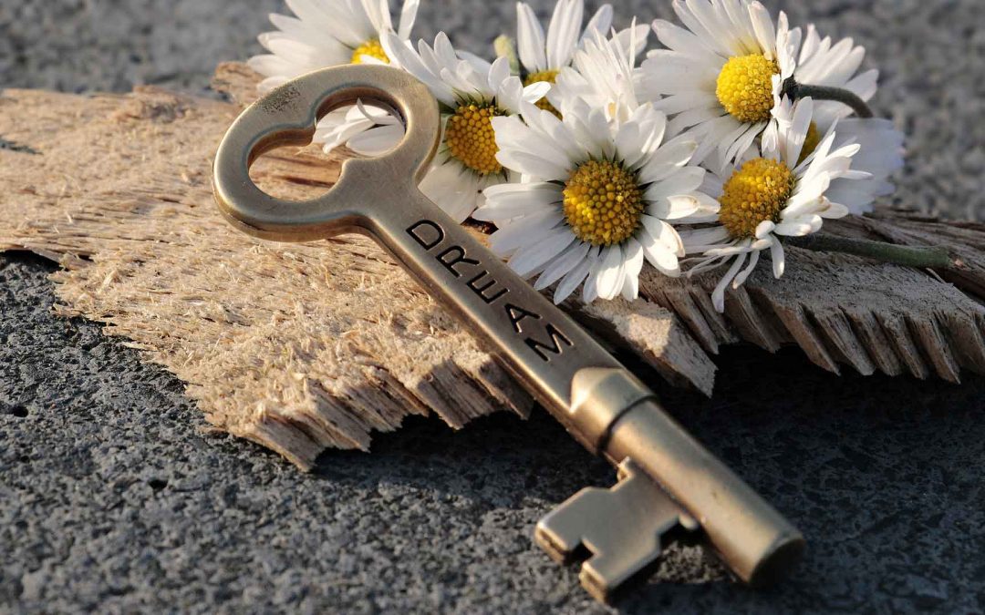 Bronze-key-with-white-daisys